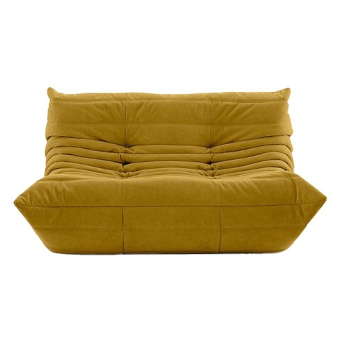 Καναπές διθέσιος Nextdeco Togo Alcantara μουσταρδί Υ70x132x102εκ