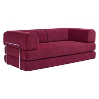 Compressed Nextdeco τριθέσιος καναπές-κρεβάτι μπορντώ 200x100x75εκ.