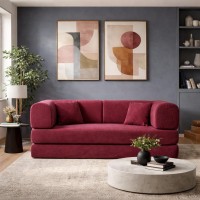 Compressed Nextdeco τριθέσιος καναπές-κρεβάτι μπορντώ 200x100x75εκ.