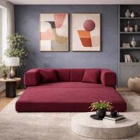Compressed Nextdeco τριθέσιος καναπές-κρεβάτι μπορντώ 200x100x75εκ.