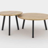 Τραπέζι σαλονιού Nextdeco στρόγγυλο MDF 25mm Ø80xY36,5εκ.