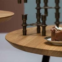 Τραπέζι σαλονιού Nextdeco στρόγγυλο MDF 25mm Ø80xY36,5εκ.