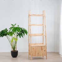 Ραφιέρα με ντουλάπι Nextdeco Natural μασίφ ξύλο Y180x60x38εκ.
