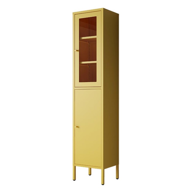 Ντουλάπι μεταλλικό Nextdeco με 2 πόρτες κίτρινο Υ180x35x30εκ.