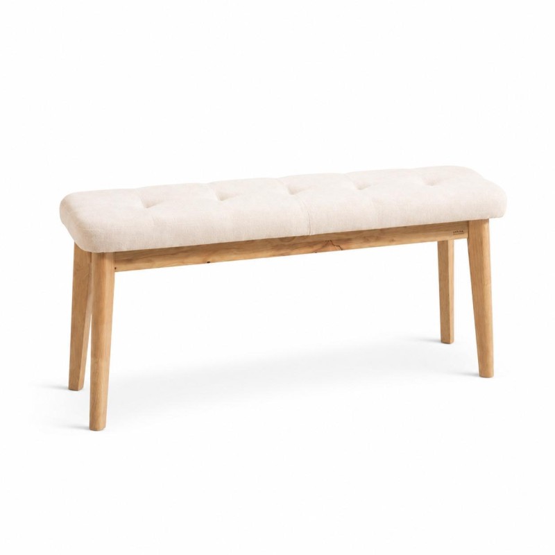 Παγκάκι Nextdeco Natural μασίφ ξύλο λευκό μαξιλάρι Υ45,5×85×31,5εκ.