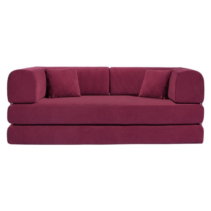Compressed Nextdeco τριθέσιος καναπές-κρεβάτι μπορντώ 200x100x75εκ.