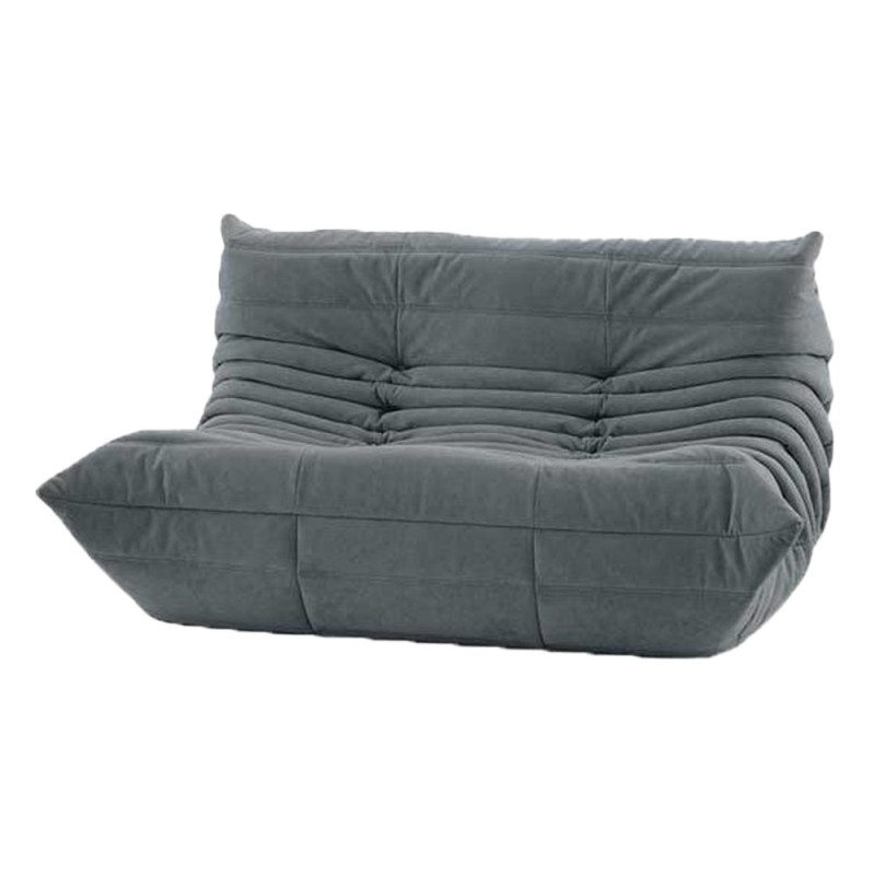 Καναπές διθέσιος Nextdeco Togo Alcantara σκούρο γκρι Υ70x132x102εκ