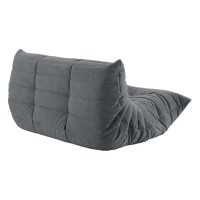 Καναπές διθέσιος Nextdeco Togo Alcantara σκούρο γκρι Υ70x132x102εκ