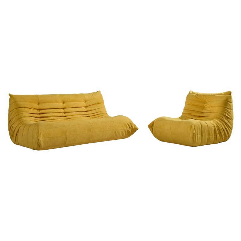 Compressed Nextdeco καναπές τριθέσιος Togo κίτρινος Υ70x174x102εκ.