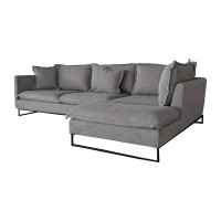 Καναπές γωνιακός Nextdeco Siegfried δεξιά γωνία γκρι Y85x286x183εκ.