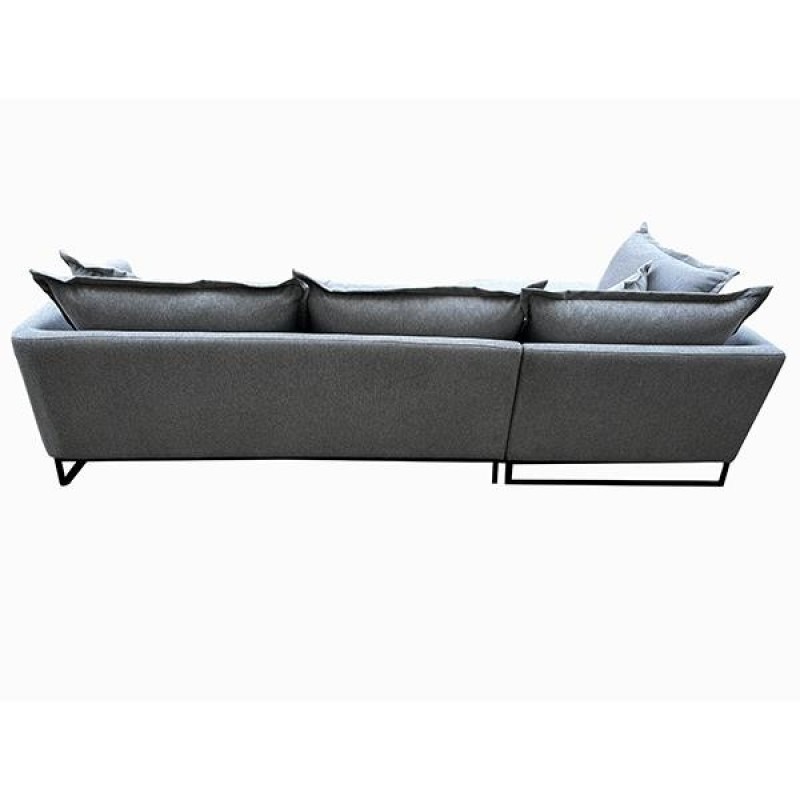 Καναπές γωνιακός Nextdeco Siegfried δεξιά γωνία γκρι Y85x286x183εκ.