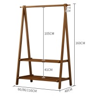 Κρεμάστρα ράγα οργάνωσης ρούχων Nextdeco ξύλινη μπαμπού Υ160x86x40εκ.