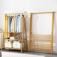 Κρεμάστρα ράγα οργάνωσης ρούχων Nextdeco ξύλινη μπαμπού Υ160x86x40εκ.