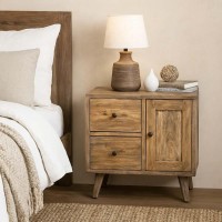 Κομοδίνο Nextdeco Tribeca ανακυκλωμένο ξύλο teak Υ55x30x60εκ.