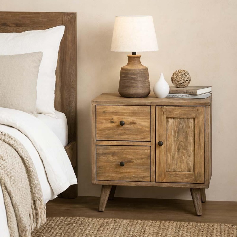 Κομοδίνο Nextdeco Tribeca ανακυκλωμένο ξύλο teak Υ55x30x60εκ.