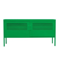 Έπιπλο τηλεόρασης μεταλλικό Nextdeco με ανοιγόμενες πόρτες πράσινο Υ60x118x40εκ.