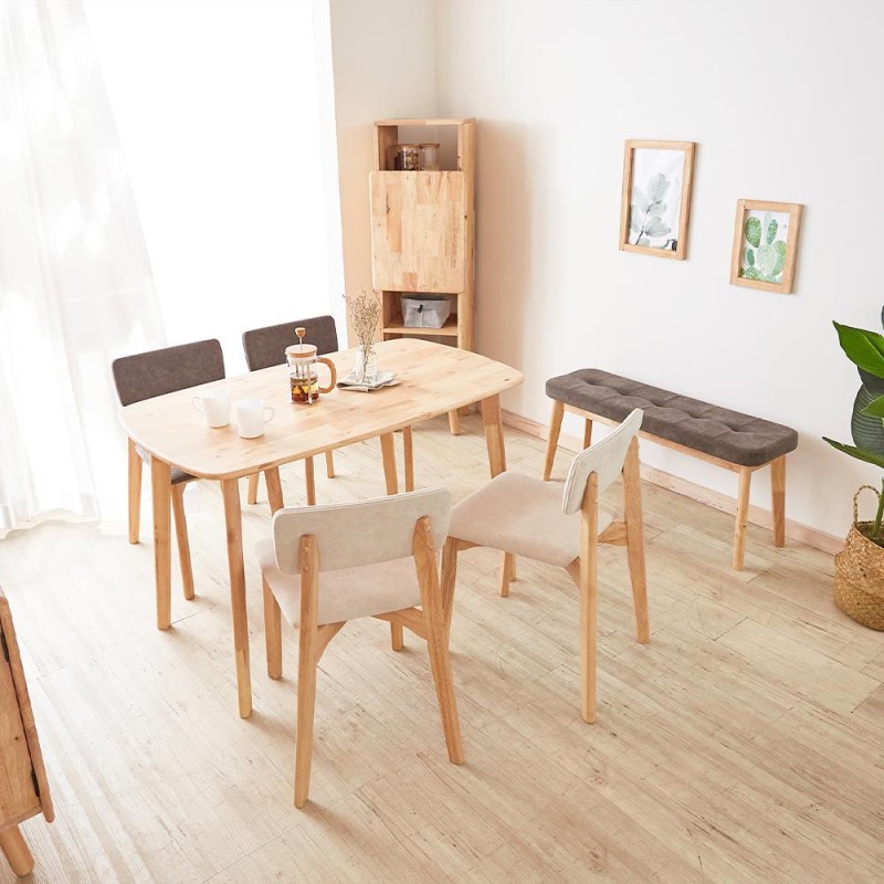 Καρέκλα τραπεζαρίας Nextdeco Natural μασίφ ξύλο γκρι Y77x44x52εκ.
