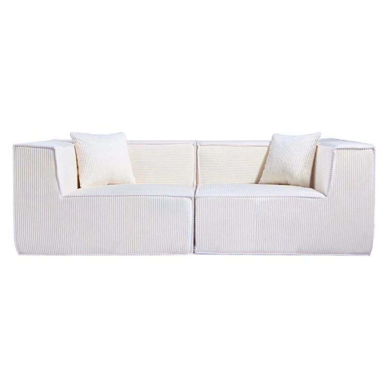 Compressed Nextdeco καναπές τριθέσιος κοτλέ ιβουάρ Υ63x208x101εκ.