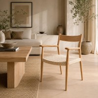 Καρέκλα Nextdeco μασίφ ξύλο δρυός Υ78x58x48εκ.