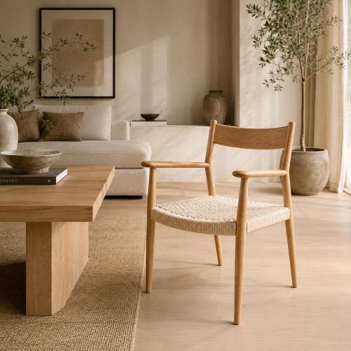 Καρέκλα Nextdeco μασίφ ξύλο δρυός Υ78x58x48εκ.