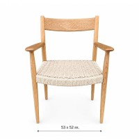 Καρέκλα Nextdeco μασίφ ξύλο δρυός Υ78x58x48εκ.