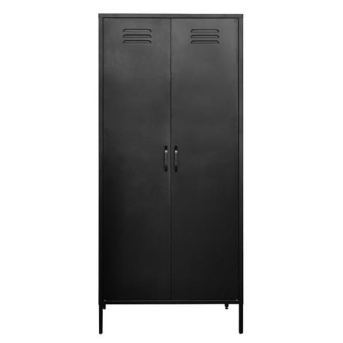 Ντουλάπα μεταλλική Nextdeco δίφυλλη μαύρη Υ170x76x50εκ.