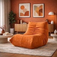 Compressed Nextdeco πολυθρόνα Togo πορτοκαλί Υ70x85x103εκ.