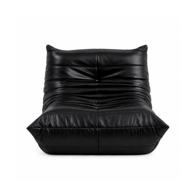 Πολυθρόνα Nextdeco Togo eco leather μαύρη Υ70x97x85εκ.
