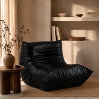 Πολυθρόνα Nextdeco Togo eco leather μαύρη Υ70x97x85εκ.