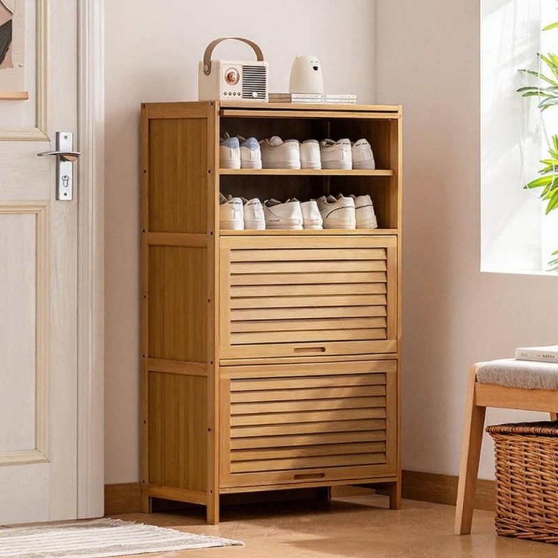 Παπουτσοθήκη 7 επιπέδων Nextdeco μπαμπού Υ106x60x32εκ. μικρή