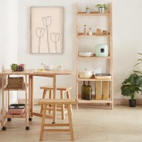 Ραφιέρα Nextdeco Natural μασίφ ξύλο Y180x60x45εκ.