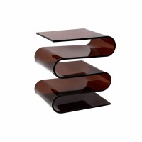 Τραπεζάκι - Κομοδίνο Nextdeco S Shape ακρυλικό καφέ Υ43x34x30εκ.