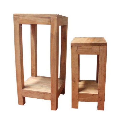 Ζαρτινιέρες Nextdeco Tribeca ανακυκλωμένο ξύλο teak Υ60x27x27εκ. - Υ50x19,5x19,5εκ.