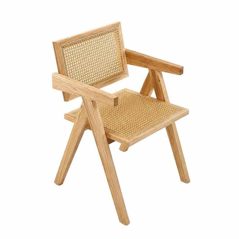 Καρέκλα ξύλινη Nextdeco Benson πλάτη PE Rattan 49,6x57xY805εκ