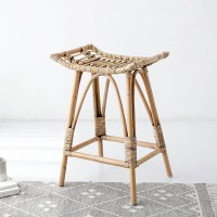 Σκαμπό Nextdeco Haunani από φυσικό rattan Υ60x50x41εκ.