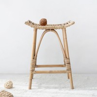 Σκαμπό Nextdeco Haunani από φυσικό rattan Υ60x50x41εκ.