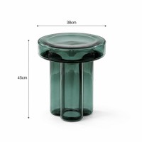 Τραπεζάκι σαλονιού Nextdeco γυάλινο κυπαρισσί Υ45xØ38εκ.