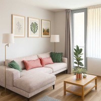 Καναπές γωνιακός Nextdeco Heming αριστερή γωνία γκρι-μπεζ Υ76x280x159εκ.