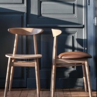 Καρέκλα ξύλινη Nextdeco Job καφέ Υ77x48x55εκ