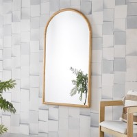 Καθρέφτης επιτοίχιος οβάλ Nextdeco φυσικό ξύλο oak 70x130εκ.