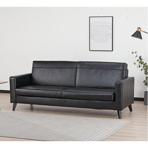Καναπές κρεβάτι τριθέσιος Nextdeco Soho μαύρος Υ81x201x90εκ.