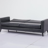 Καναπές κρεβάτι τριθέσιος Nextdeco Soho μαύρος Υ81x201x90εκ.
