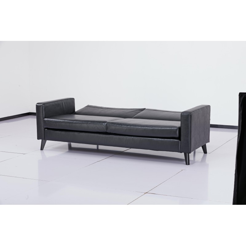 Καναπές κρεβάτι τριθέσιος Nextdeco Soho μαύρος Υ81x201x90εκ.