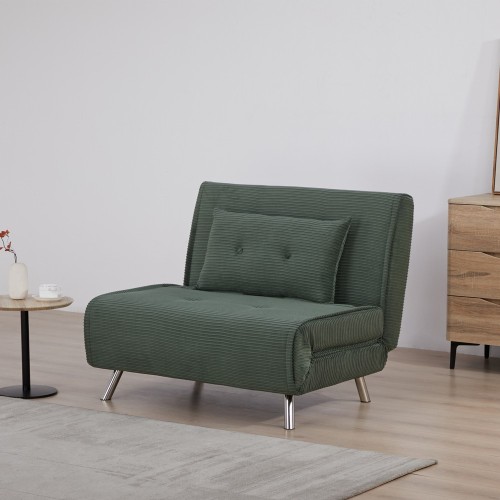Πολυθρόνα κρεβάτι Nextdeco Berlin σκούρο πράσινο Υ92x100x91εκ.