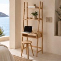 Γραφείο Ραφιέρα Nextdeco Natural μασίφ ξύλο Y180x60,1x40,5εκ.