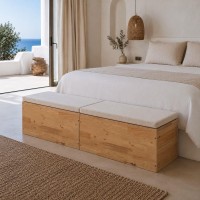 Ξύλινο κουτί ορθογώνιο Nextdeco Natural Υ39x40x80εκ.