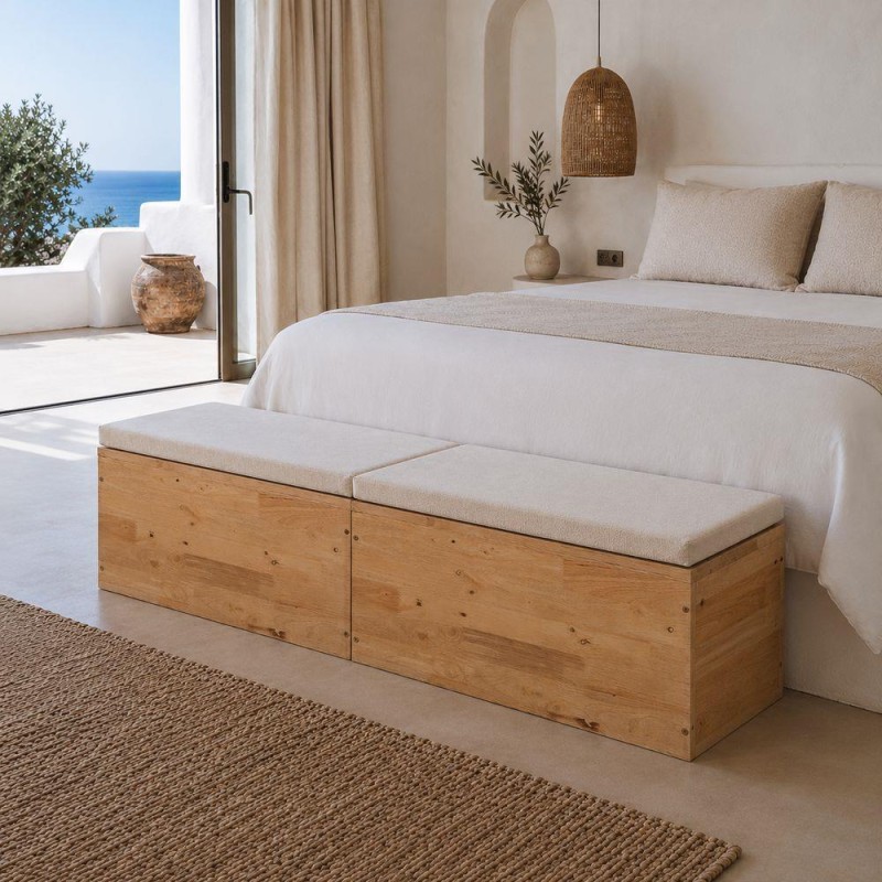 Ξύλινο κουτί ορθογώνιο Nextdeco Natural Υ39x40x80εκ.