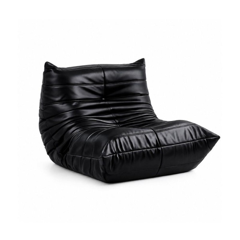 Πολυθρόνα Nextdeco Togo eco leather μαύρη Υ70x97x85εκ.