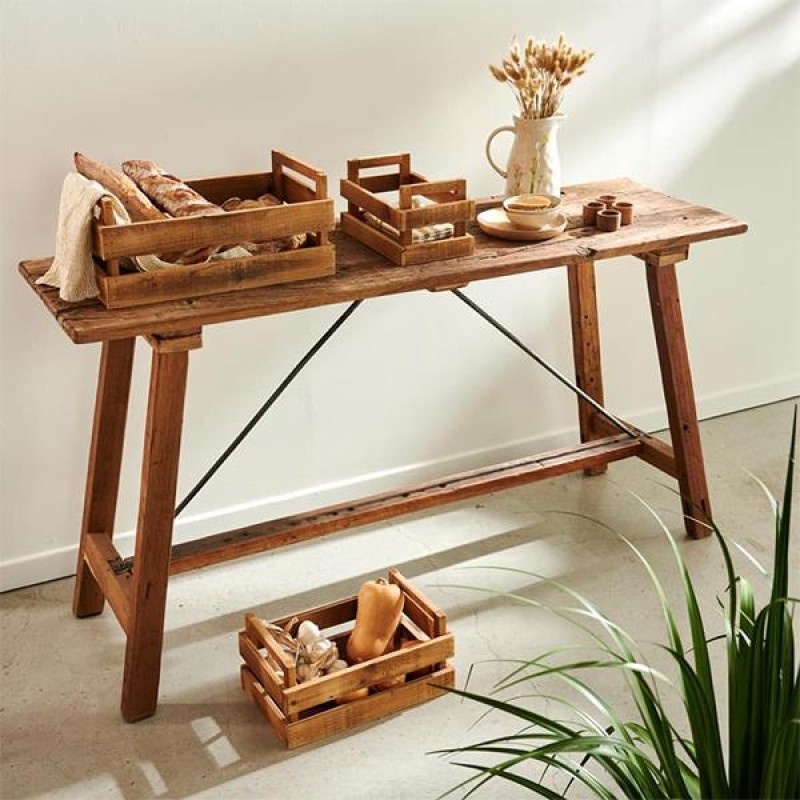 Κονσόλα Nextdeco Tribeca ανακυκλωμένο ξύλο teak - mahoni Υ80x100x40εκ.