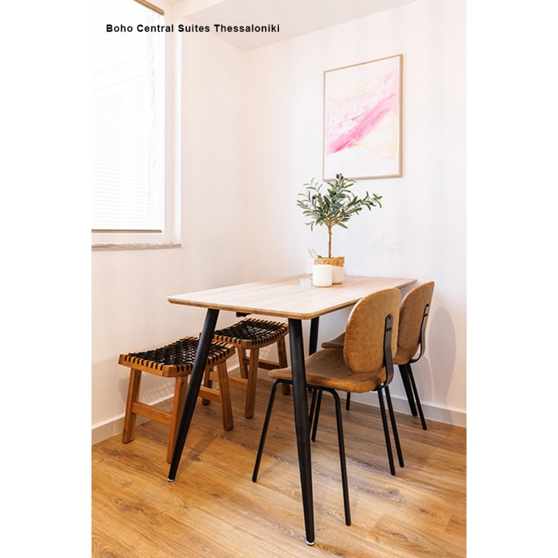 Τραπέζι ξύλινο Nextdeco καφέ Υ75x120x70εκ